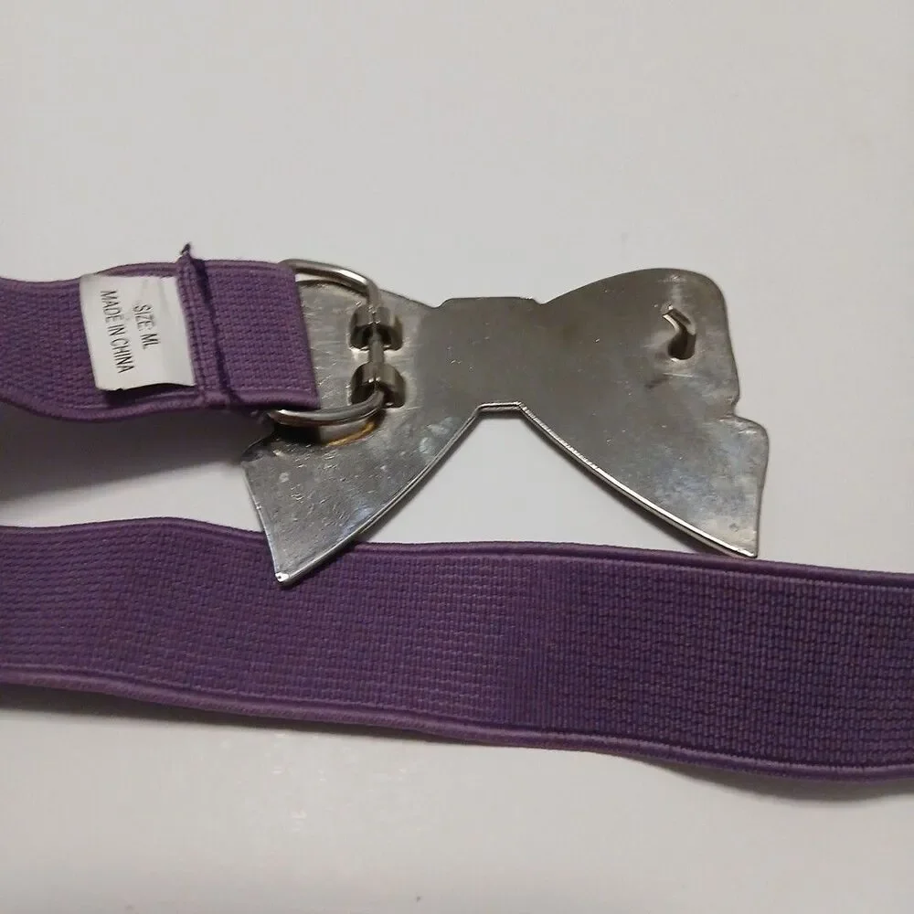 Purple Bow Metal Buckle Belt Size Medium